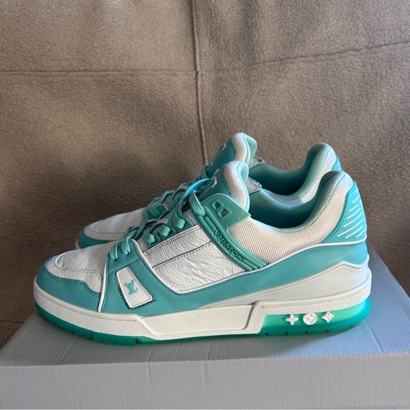 Louis Vuitton Trainer Sneakers 'Teal White'  - Tiffany Green - Size 11US, 10UK - Picture 7 of 15